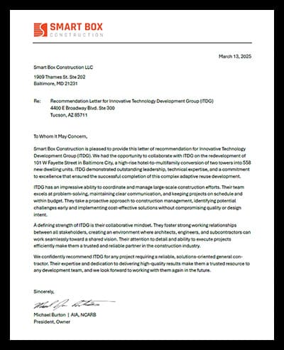 Smart Box Construction recommendation